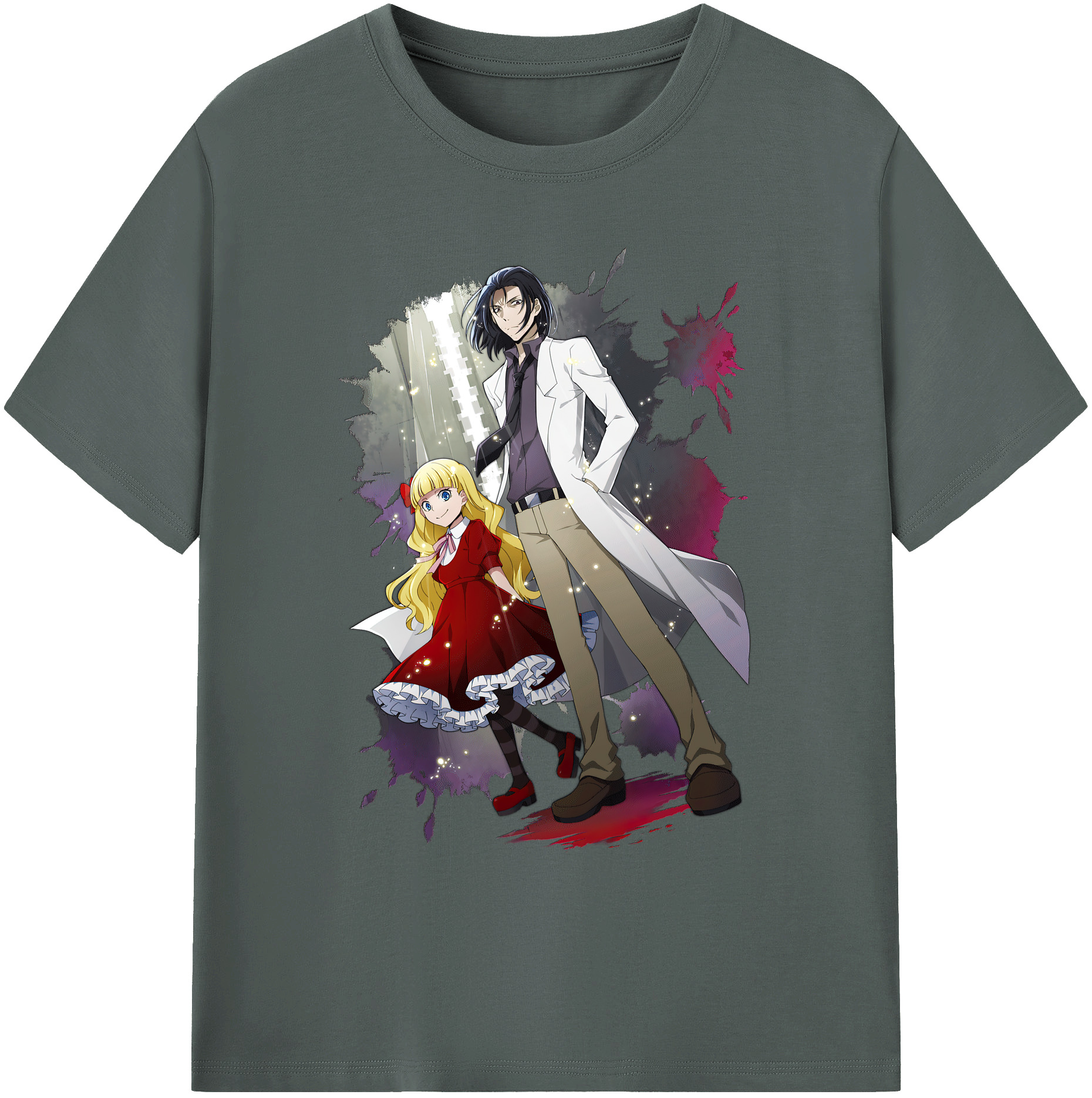 （画像用） 文豪ストレイドッグス Bungo Stray Dogs 綿100％ メンズ半袖Tシャツ｜肌触りやわらか＆通気性